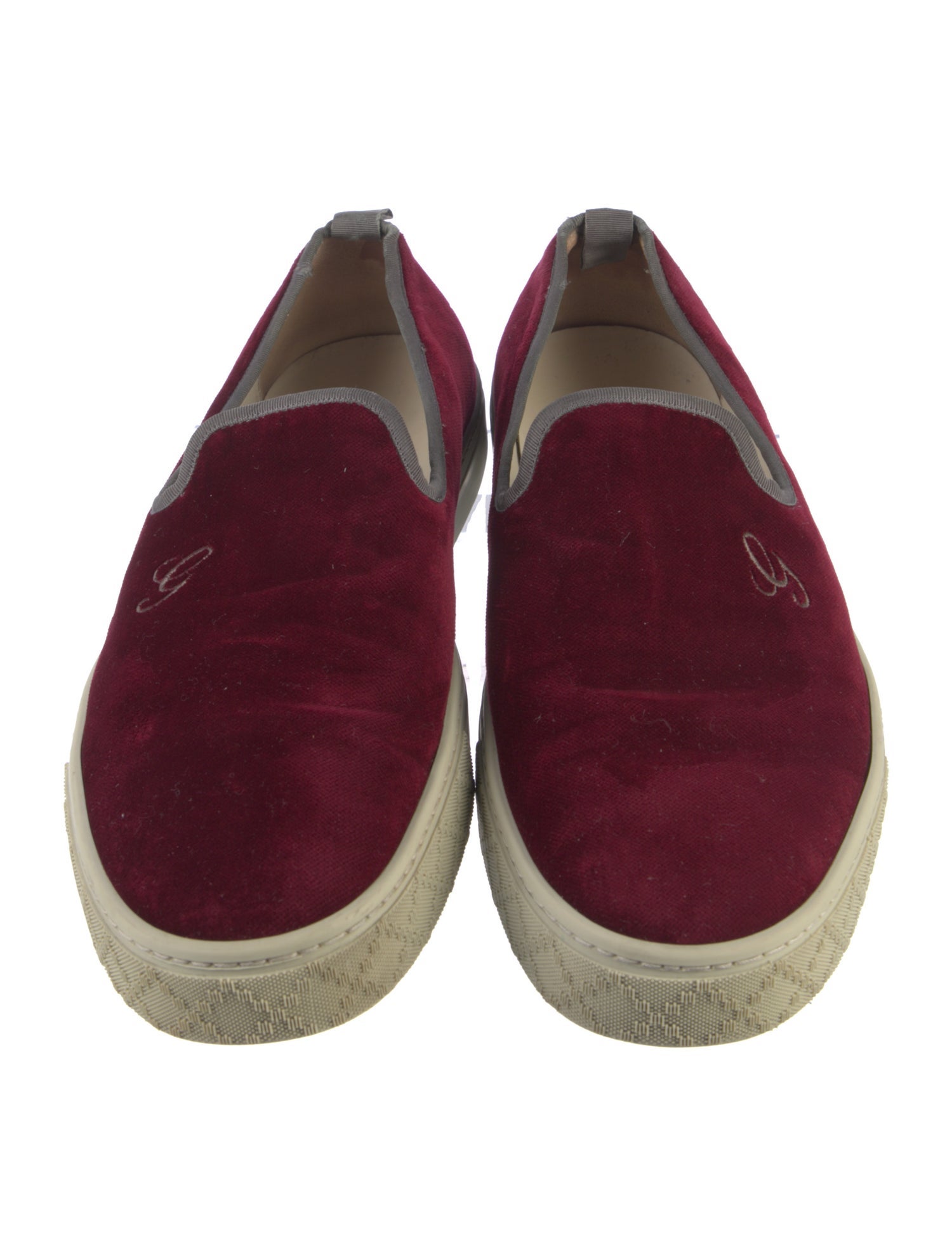 Gucci Velvet Embroidered Accent Loafer Sneakers